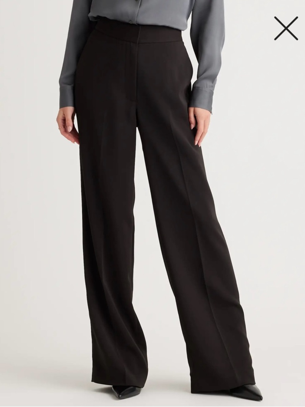 Quince Stretch Crepe Classic Trouser Pants in Black Size 12